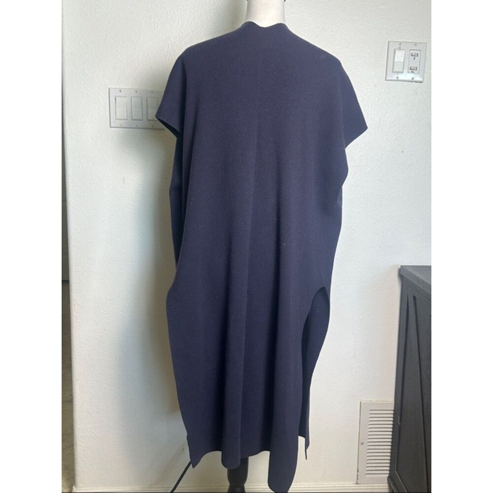 Michael Kors Cashmere Cardigan Sweater Vest Womens Medium Boho Lagen Luxury Navy - Picture 5 of 11